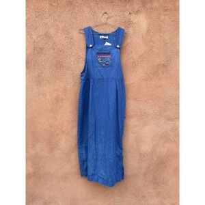 Go Vicki! Desert Southwest Theme Denim Jumper Dress 13/14 XL Teacher VINTAGE